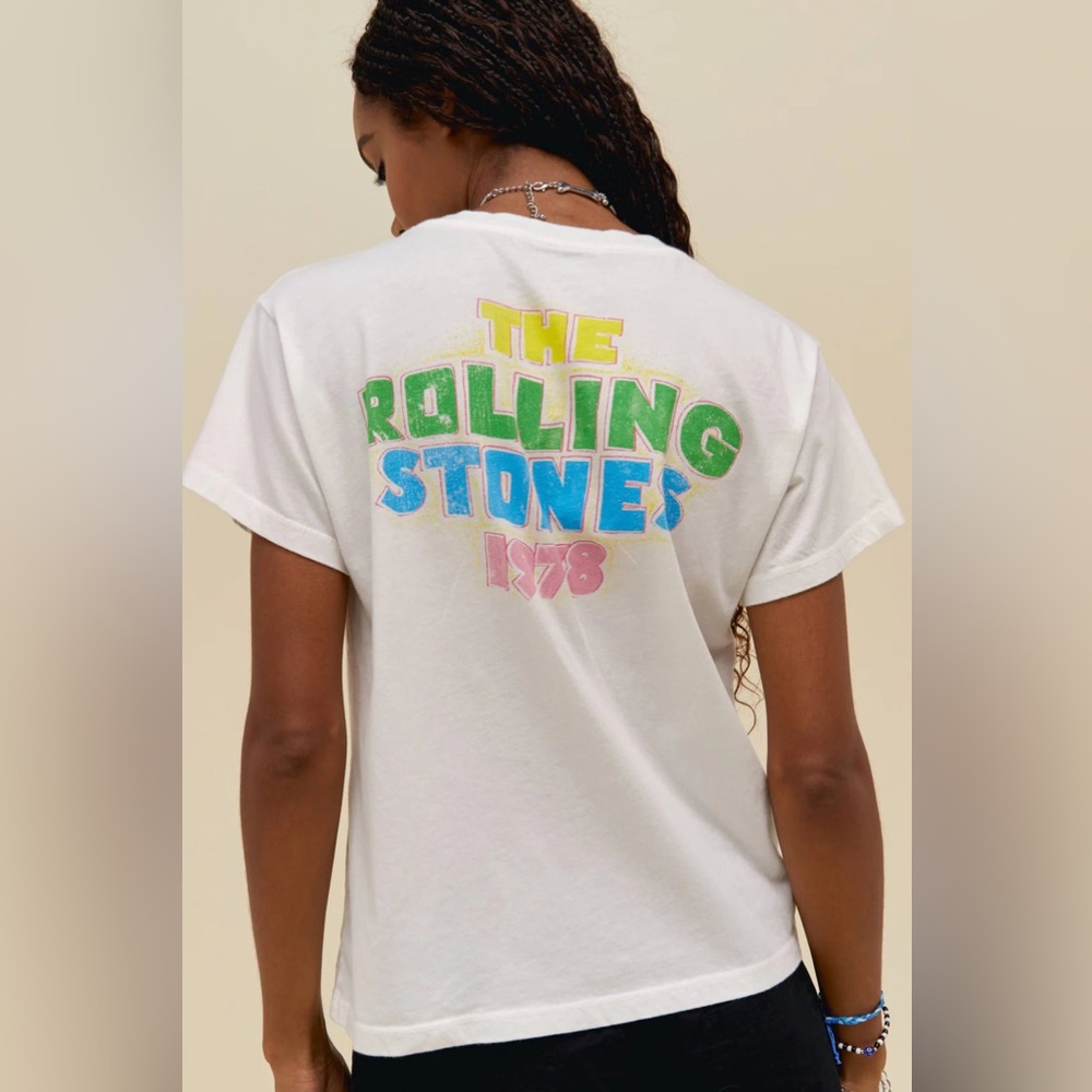 NWT DAYDREAMER Rolling Stones 1978 Solo Tee | Vintage White MSRP $92 Size S - Picture 4 of 11
